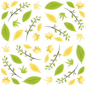 小清新花草植物图案背景图片